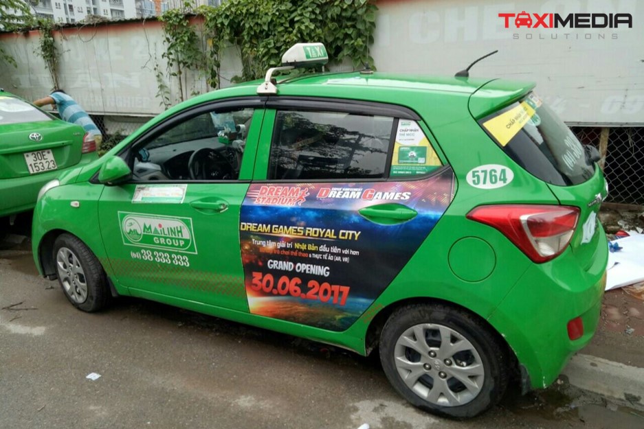 quảng cáo trên taxi mai linh