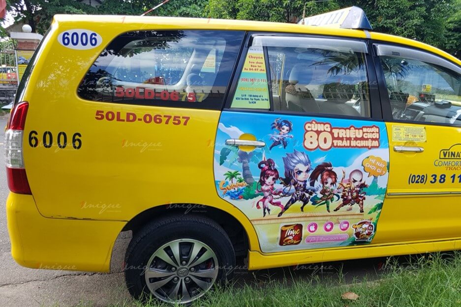 quảng cáo trên vina taxi