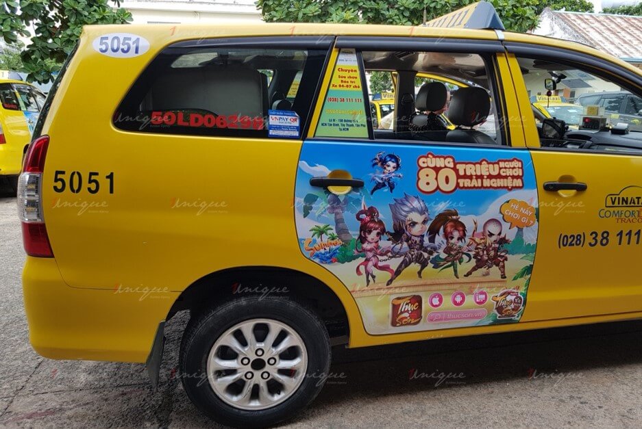 quảng cáo trên vina taxi