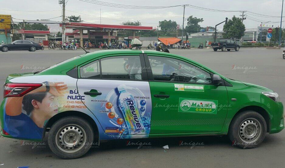 Quảng cáo trên taxi Mai Linh