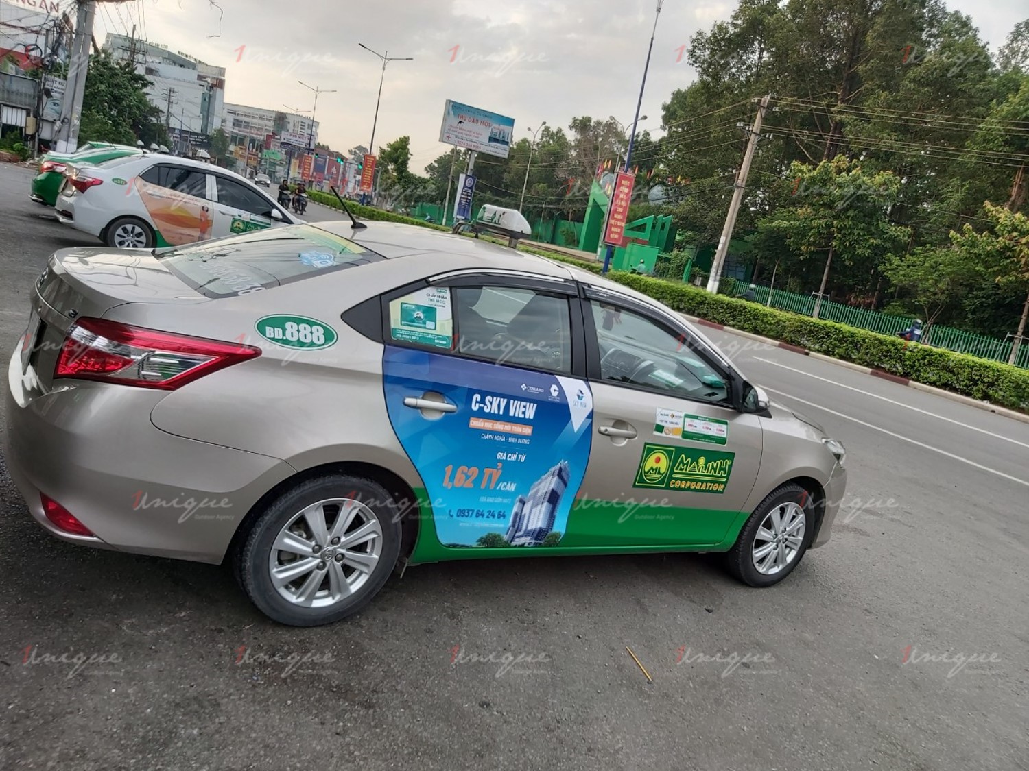 Chiến dịch quảng cáo trên taxi của bất động sản C-Skyview Bình Dương